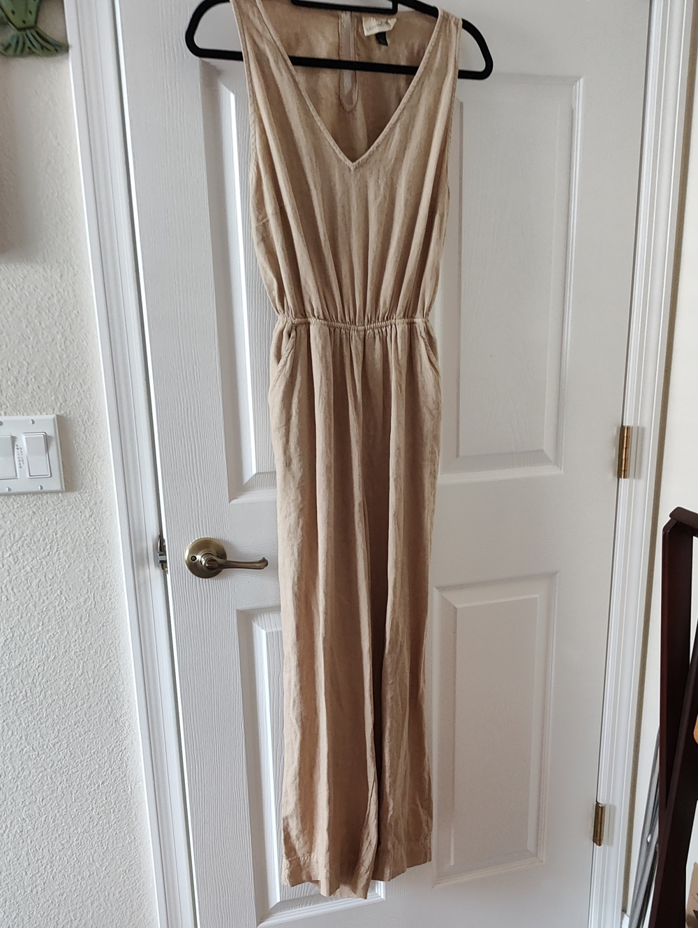 Universal Thread Beige Jumpsuit with V-Neck